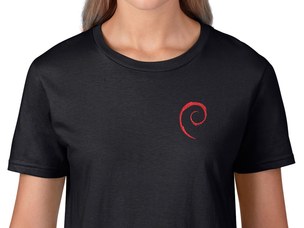 Debian Swirl női póló (fekete)