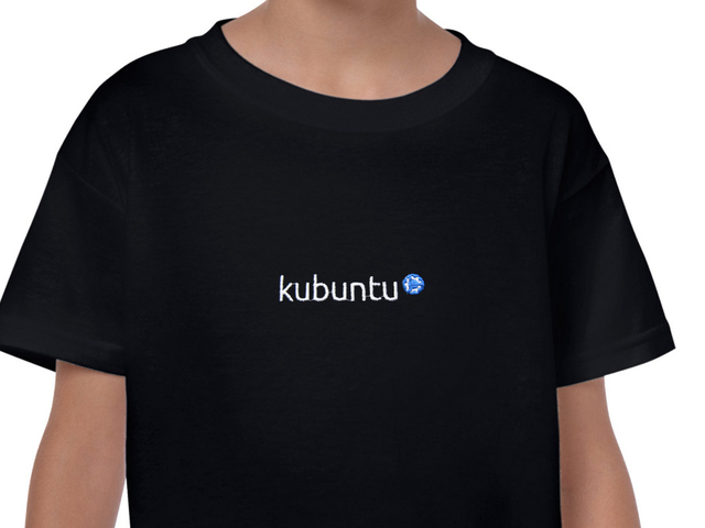 Fekete Kubuntu gyermek póló