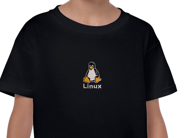 Fekete Linux gyermek póló