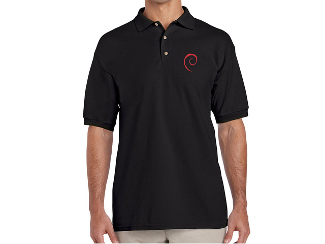Galléros Debian Swirl póló (fekete)