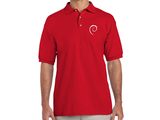 Galléros Debian Swirl póló (piros)