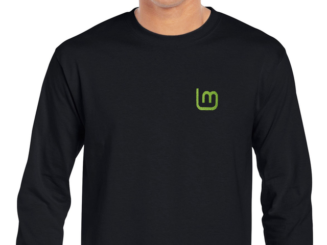 Linux Mint 2 hosszú ujjú póló (fekete)