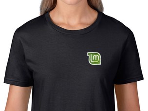 Linux Mint női póló (fekete)