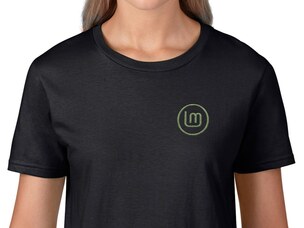 Linux Mint ring női póló (fekete)