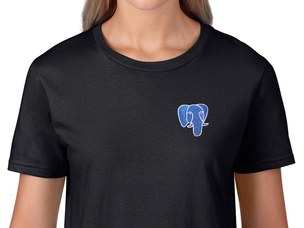 PostgreSQL női póló (fekete)