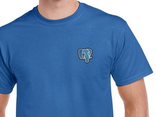 PostgreSQL póló (kék)