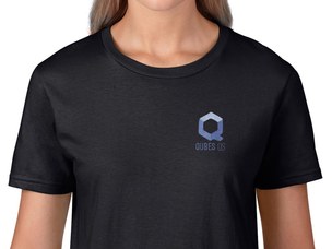 Qubes OS női póló (fekete)