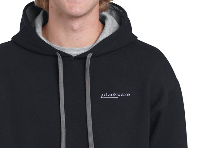 Slackware kapucnis pulóver (fekete-szürke)